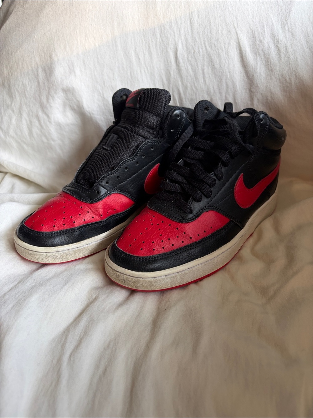 Nike Kids Black and Red High-Top Sneakers